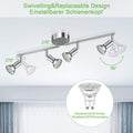 Unicozin LED Deckenleuchte, 4 Flammig Deckenstrahler Schwenkbar Chrom, Inkl. 4 x 4W GU10 LED Lampen, 400LM, Warmweiß, Deckenlampe Spot für Küche, Wohnzimmer, Schlafzimmer
