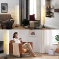 LALISU Stehlampe Papier Lampe Moderne Stehlampen mit Lampenschirm, Stehlampe für für Wohnzimmer Mit Fußschalter, Schlafzimmer und Arbeitszimmer (White-03)