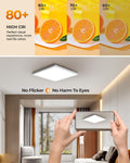 BLNAN LED Deckenleuchte Flach Dimmbar, 24W Deckenlampe mit Fernbedienung, 2000K Nachtlicht Warm, 3000K-6500K Decke Lampe für Schlafzimmer Wohnzimmer Kinderzimmer, Eckig Weiß 30CM