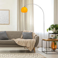 CCLIFE LED E27 Bogenlampe höhenverstellbar Marmorfuß weiß orange Stehlampe Stehleuchte Standleuchte Bogenleuchte Bogenstandleuchte, Farbe:Orange, höhenverstellbar 145-220 cm