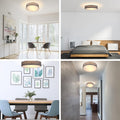 MONZANA® Deckenlampe Sternenhimmel Wohnzimmer Schlafzimmer E27 Grau Rund 38cm Stoffschirm 2-Flammig 40W Küche Lampe Deckenleuchte Stoffdeckenlampe
