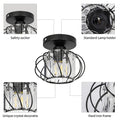 FRIDEKO HOME Deckenleuchte Schwarz Kristall Kronleuchter,Modern Deckenlampe Metal Rund Lampenschirm E27 Lampe Decke für Schlafzimmer Wohnzimmer Küche Flur Ø19cm Schwarz