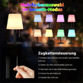 FUYO LED Akku Outdoor Tischlampe mit 8 Farben Dimmbar Kabellos Tischleuchte Tragbare Farbwechsel Nachtlicht Lampe für außen garten schlafzimmer camping ostern dekoration