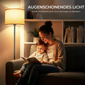AmazeFun LED Stehlampe, 156cm Stehlampe Wohnzimmer mit Beigen Leinen-Lampenschirm & Fußschalter, Moderne Stehlampen mit E27 Birne 3 Farbtemperatur für Wohnzimmer Schlafzimmer Büro