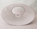 Lampenschirm oval "Laura"Farbe Hellgrau mit silberner Struktur