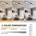 LED Deckenleuchte Dimmbar Deckenlampe mit Fernbedienung Wohnzimmerlampe Schwarze 45W Schlafzimmerlampe Deckenbeleuchtung 92cm Rechteckige Lampen Modern-Design Küchenlampe für Esszimmer Restaurant Flur
