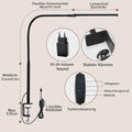 LED Schreibtischlampe Klemmbar, Dimmbare Schreibtischlampe mit 3 Farben und 10 Helligkeitsstufen, Augenschonende Tischlampe, Tageslichtlampe Schreibtisch Lampe, Klemmleuchte, Schwarz