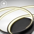 B.K.Licht - LED Deckenlampe mit warmweißer Lichtfarbe, geschwungenes Design, 35 Watt, 4600 Lumen, LED Deckenleuchte, Lampe, Wohnzimmerlampe, Schlafzimmerlampe, Küchenlampe, 39x39,5x14,5 cm, Schwarz