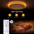 BLNAN LED Deckenleuchte Dimmbar, 2000K Nachtlicht Warm, 24W Deckenlampe mit Fernbedienung, 3000K-6500K Flach Deckenleuchte für Schlafzimmer Kinderzimmer Wohnzimmer, Rund Weiss 33CM