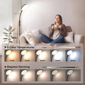 Mojimdo Stehlampe 20000 Lux Tageslichtlampe - Flexible, dimmbare LED Lichttherapielampe mit 5 Farben, 10 Helligkeitsstufen und Timer - Ideal für Schlafzimmer, Wohnzimmer und Büro - Schwarz