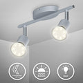 B.K.Licht - LED Deckenlampe schwenkbar, warmweiße Lichtfarbe, GU10 Fassung, LED Deckenleuchte, Lampe, Wohnzimmerlampe, Schlafzimmerlampe, Küchenlampe, Deckenstrahler, 25,5x7x9,5 cm, Titanfarbig