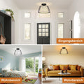 SERBASIC Deckenleuchte Schwarz Deckenlampe Led Dimmbar mit Glühbirne, Modern aus Metall E27 Deckenleuchte mit Stoffabdeckung, Deckenlampe Vintage Industrial für Küche Wohnzimmer Schlafzimmer Esszimmer
