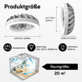 Qufby LED Deckenventilator mit Beleuchtung, 48cm Modern