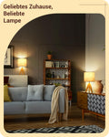 EDISHINE 2er Set Tischlampe Holz, LED Nachttischlampe mit beigem Leinen-Lampenschirm, E27 Fassung, inkl. Leuchtmittel, Vintage Tischleuchte für Schlafzimmer, Wohnzimmer, Geschenk