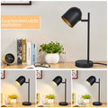 Kowanie 2er Tischlampe Vintage retro Nachttischlampe: Tischleuchte Wohnzimmer industrial in Schwarz Gold aus Metall E14 rustikal Nachttischleuchte mit Kabel für Schlafzimmer - Ohne Leuchtmittel