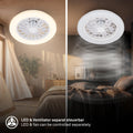 BRILONER - LED Deckenventilator mit Beleuchtung, Fernbedienung, Leiser DC-Motor, 5 Geschwindigkeiten, CCT, Dimmbar, Lampe mit Ventilator, LED Deckenleuchte, Deckenlampe Ventilator, 38 cm, Weiß