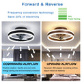 OMGPFR Reversibel Led Deckenventilator Mit Licht Fernbedienung Leise 6 Geschwindigkeiten Schlafzimmer Deckenventilator Mit Beleuchtung Wohnzimmer Modern 24W Dimmbar Deckenlampe, Schwarz 40CM