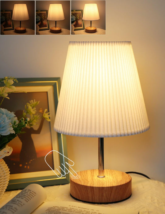 HSLighting Nachttischlampe, Tischlampe Touch Dimmbare Glühbirne 3 Helligkeitsstufen Einstellbar Schreibtischlampe Minimalistische Leuchten Tischleuchte für Nachttisch Schlafzimmer Lesen Wohnzimmer