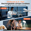 One Fire Tischlampe Kabellos LED Tischlampe Akku Lampe, Schreibtischlampe Faltbar & Tragbar, 9 Helligkeit LED Schreibtischlampe Kabellos Akku, Leselampe Desk Lamp Tischleuchte Büroschreibtischlicht