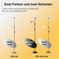 Brilliant Spari Deckenfluter mit Leselampe schwarz, weiß – LED Stehlampe – 1,8 m Standleuchte – für LED-Leuchtmittel geeignet (E27 & E14 Fassung) – mit verstellbarem Lesearm