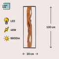 Lightbox LED Deckenlampe im Landhaus Stil | dimmbare Deckenleuchte für Wohnzimmer oder Schlafzimmer in warm-weiß mit 3000 K, 6600 Lumen | aus Aluminium/Metall/Holz, in Schwarz/Braun