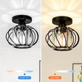 FRIDEKO HOME Deckenleuchte Schwarz Kristall Kronleuchter,Modern Deckenlampe Metal Rund Lampenschirm E27 Lampe Decke für Schlafzimmer Wohnzimmer Küche Flur Ø19cm Schwarz