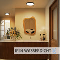 ZMH Deckenlampe LED Deckenleuchte Flach - Küchenlampe Schwarz 15W Badezimmerlampe Rund Küche Deckenbeleuchtung 3000K Schlafzimmerlampe Klein Badlampe IP44 Flurlampe Ø18cm für Schlafzimmer Bad Flur