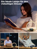 VOSFEEL Nachttischlampe mit ladefunktion, Touch Dimmbar Nachtlicht Wireless Charger 15W, LED Tischlampe mit 3 Stufige Helligkeit für Schlafzimmer Wohnzimmer Büro
