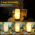 HSLighting Nachttischlampe, Touch Dimmbar Tischlampe mit Glas Lampenschirm Night Light Glühbirne 3 Helligkeitsstufen Einstellbar Nachtischlampen Tischleuchte Minimalistische für Lesen Wohnzimme