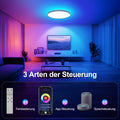ToyGlee LED Deckenleuchte Dimmbar, 36W Ø30cm Smart RGBIC LED Deckenlampe mit Fernbedienung, Funktioniert mit Alexa & Google Assistant, Deckenleuchten für Schlafzimmer, Wohnzimmer