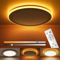 BLNAN LED Deckenleuchte Dimmbar, 2000K Nachtlicht Warm, 24W Deckenlampe mit Fernbedienung, 3000K-6500K Flach Deckenleuchte für Schlafzimmer Kinderzimmer Wohnzimmer, Rund Weiss 33CM