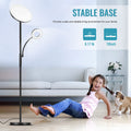LED Stehlampe Wohnzimmer Dimmbar, 42W 3600LM Deckenfluter mit Leselampe, Fernbedienung & Touchsteuerung, 1-Minuten-Installation, Stehlampe Modern für Wohnzimmer, Büro, Esszimmer, Schlafzimmer(Schwarz)