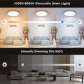 BLNAN LED Deckenleuchte Dimmbar, 2000K Nachtlicht Warm, 24W Deckenlampe mit Fernbedienung, 3000K-6500K Flach Deckenleuchte für Schlafzimmer Kinderzimmer Wohnzimmer, Rund Weiss 33CM