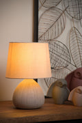 LUCIDE RAMZI - Tischlampe - Ø 18 cm - 1xE14 - Beige