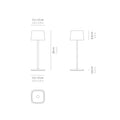 Zafferano - Ofelia Pro Kabellose LED-Tischleuchte aus Aluminium, dimmbar, IP65-Schutz, Indoor/Outdoor Benutzung, EU-Stecker - Höhe: 29cm (Dunkelgrau), LD0870N3 [Energieklasse A+++]