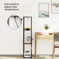 SUNMORY Stehlampe Wohnzimmer, Regal Dimmbar Inklusive 3-Farbtemperatur-LED-Lampe, Stehleuchte für Wohnzimmer, Schlafzimmer, Arbeitszimmer und Büro, Schwarz