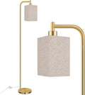 Ruiever Quadratische Lampenschirme, 2er-Set, Leinen-Lampenschirme (L x B x H): 16 x 17 x 24 cm, einfache Montage, Ersatz-Stoffschirme für Tischlampen, Stehlampen, Beige