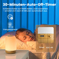 UPXNBOR LED Nachttischlampe Touch Dimmbar mit 256 RGB Farben & 4 Modi, Tischlampe Kabellos mit Timer & Haken, USB Aufladbar, Holzmaserung, Tragbares Nachtlicht für Schlafzimmer, Wohnzimmer