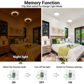 zemty 18W Deckenlampe LED Deckenleuchte Flach mit 3W Nachtlicht, 2100LM 3000K/3500K/4000K/5000K/6500K Wählbar Rund Badezimmer Lampe, Ø22x2.1 cm Ultra Dünn Modern Badlampe für Schlafzimmer Flur Küche