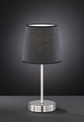 WOFI Tischleuchte Cesena 1-flammig, schwarz, ‎14 x 14 x 32 cm, Stoffschirm 832401100000