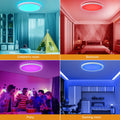 LEZOE 18W RGB LED Deckenleuchte Dimmbar mit Fernbedienung, 1800LM LED Deckenlampe Dimmbar RGB Farbwechsel, 3000K-6500K IP54 Flach Panel für Wohnzimmer Schlafzimmer Kinderzimmer Küche Bad φ22x2.5cm