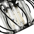 FRIDEKO HOME Deckenleuchte Schwarz Kristall Kronleuchter,Modern Deckenlampe Metal Rund Lampenschirm E27 Lampe Decke für Schlafzimmer Wohnzimmer Küche Flur Ø19cm Schwarz