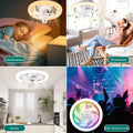 YOOHBERRYS Lampe mit Ventilator, deckenventilator klein, RGB Ventilator mit Lampenfassung E27, deckenventilator mit beleuchtung,16 Farbtemperatur, Timer und 3 Windstufen (28CM*18CM)