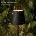 SIGOR Nuindie 2.0 mini - Dimmbare kleine LED Akku-Tischlampe Indoor & Outdoor, IP54 spritzwassergeschützt, Höhe 25 cm, aufladbar mit USB-C, 12 h Leuchtdauer, nachtschwarz