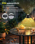TRUMPETS Kabellose Tischlampe Akku Dimmbar, Kleine Tischlampe Vollmetall 3 Farbtemperatur, Nachttischlampe Kabellos USB-C, IP54, H25cm,für Outdoor Nachttisch Esstisch Schreibtisch