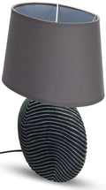 BRUBAKER 2er Set Tisch- oder Nachttischlampen Zen Garden Anthrazit Grau - Keramikfüße in zweifarbigem, mattem Finish - 38 cm Höhe