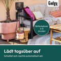Gadgy Outdoor Stehlampe LED Solar mit Blumenständer – Wasserdichte Stehlampe für Garten & Balkon – Solarbetriebene Standleuchte für Nachhaltige Beleuchtung – LED Außenstehleuchte Dreibein