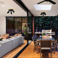 Smanu Deckenstrahler 3 Flammig Schwenkbar,Deckenleuchte GU10 Deckenlampe Wandstrahler Drehbar,Schwarz Spotlight Lampe Deckenspots für Wohnzimmer Schlafzimmer Küchen (Ohne Leuchtmittel)