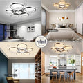 LED Deckenleuchte | Moderne 7-Ringe Wohnzimmer Deckenleuchte | Schwarz Runder Kreis 120W/Ø110cm | Schlafzimmer Deckenleuchten | 2800K-6000K Dimmbar Mit Fernbedienung | Restaurant Innendeckenleuchte