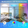 IEGLED Deckenlampe mit Fernbedienung und APP Steuerung, 24W Rund Deckenleuchte 2700K-6500K Dimmbar, RGB LED Lampe für Schlafzimmer, Wohnzimmer, Kinderzimmer,Ø30CM